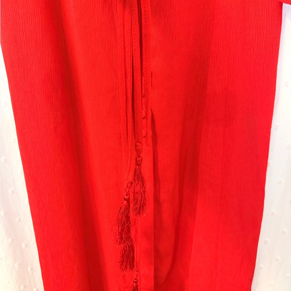 Simple Red Ruffled Smocked Two Piece Set - Picture 8 of 12